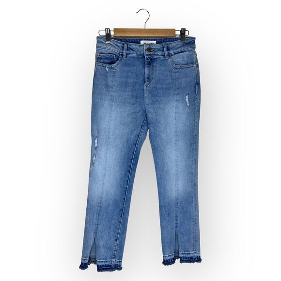 DL1961 Women's Mara Instasculpt Straight Ankle Jean Size 26 Raw Hem Split Ankle - Picture 2 of 11